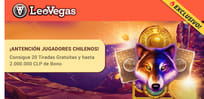 20 giros gratis en LeoVegas + Bono de Bienvenida de CLP $2.000.000